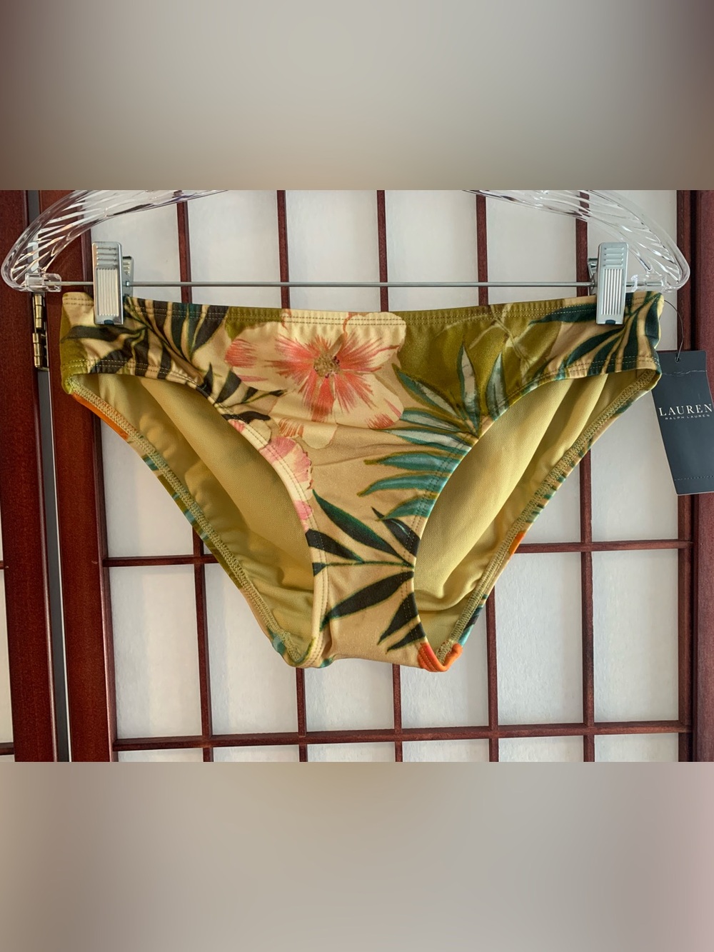 NWT Lauren Ralph Lauren Bronze/Green Multi Floral Bikini Bottoms in Size 6